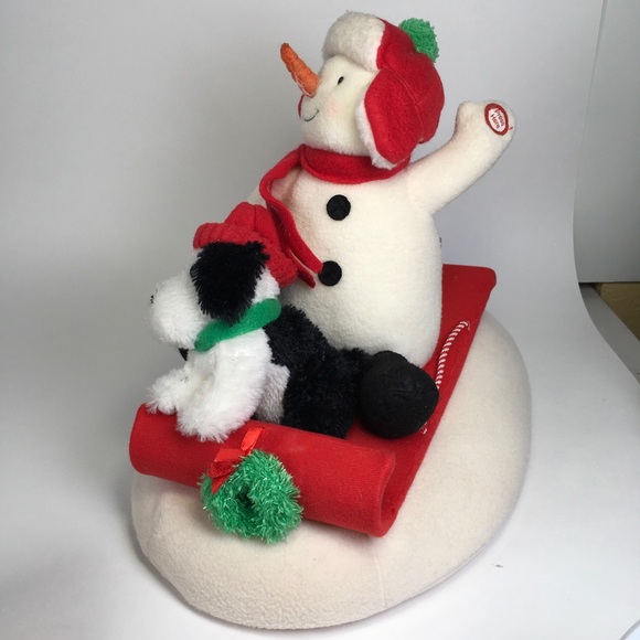Hallmark Jingle Pals Singing Snowman Penguin Dog on Sled - Picture 2 of 6